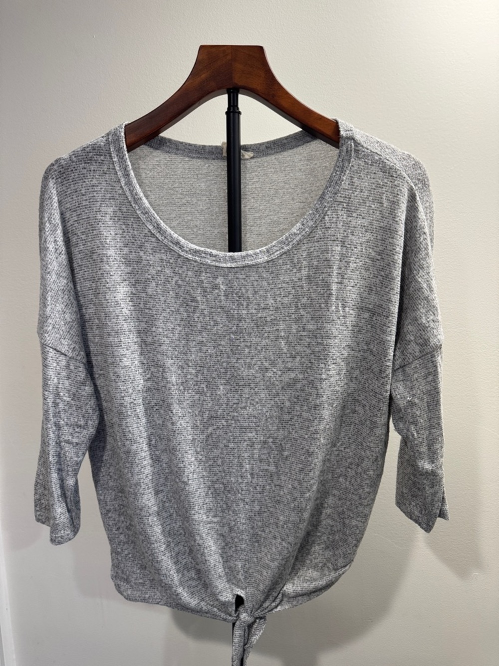 Caution To The Wind Gray Tie Knot Shirt (Size S/M)